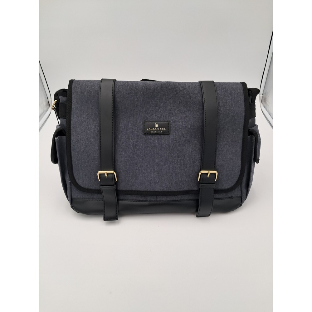 LONDON FOG Messenger Bag 100th Anniversary Denim Canvas‎ Snap Closure - NWT